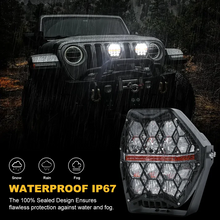 7 inch 240W LED Pods Offroad Driving Ditch Lights White & Amber Spot-Flood Combo For UTV ATV Jeep Wrangler Truck Pick-Up Auto