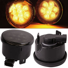 Pair Smoke Lens Front Grill Amber Turn Signal LED Lights For Jeep Wrangler JK 2007-2017