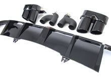Gloss Black Rear Diffuser w/ LED Light + Exhaust Tips for Audi A5 S-Line S5 Sport 2020-2023