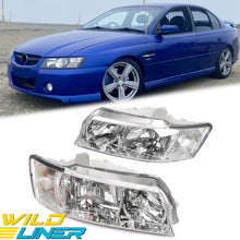 Pair Headlights Head Lamp Halogen Chrome For Holden Commodore VZ 2004-2007