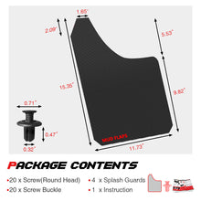 4x Front & Rear Black Colour Universal Splash Guards Mud Flaps Mudflap for Nissan Patrol GU