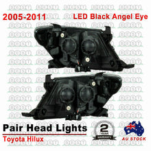 DRL LED Projector Angel Eye Headlights For Toyota Hilux 2005-2011