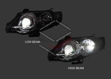 Pair Headlights Black + LED Globes For Ford Falcon FG XR6 XR8 Turbo Series 2 2011-2014
