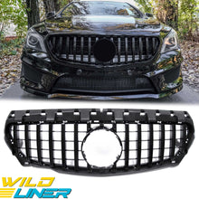 GT-R Black Front Bumper Grille for Mercedes C117 CLA200 CLA250 CLA45 2013-2016 w/o Camera fg21