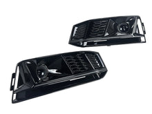 All Black Fog Light Grille Covers Left+Right Audi A4 B9 S-Line S4 2017-2019
