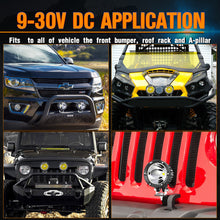 Pair 4" LED Round Offroad Driving Spot Light Work Spotlight Headlights ATV 4x4 4WD