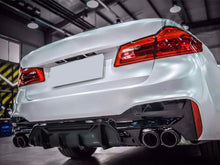 For 2017-2023 BMW G30 5 Series 540i M-Sport Gloss Black Rear Diffuser M5 Style w/ Twin Exhaust Tips