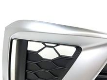 Black+Chrome Fog Light Grille Covers Left+Right Audi A4 B9 S-Line S4 2020-2024