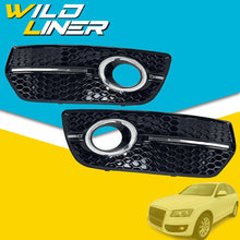 Black+Chrome Fog Light Grille Covers Left+Right Audi Q5 Non-S-Line 2009-2012