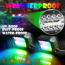 4pcs 4" RGB Chase LED Pods Work Light Bar Music APP Bluetooth Off Road UTV 4WD 12V