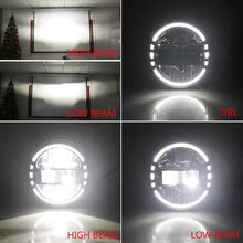 Pair 7'' Round LED Headlights For Jeep Wrangler JK TJ Hi/Lo Beam Headlamps
