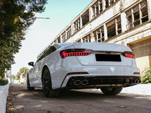 Glossy Black Rear Diffuser + Exhaust Tips for Audi A6 C8 S6 Sline 2019-2023 di92