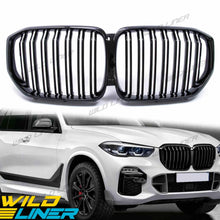 Gloss Black Dual Slats Front Bumper Grille for BMW X5 G05 2019-2023