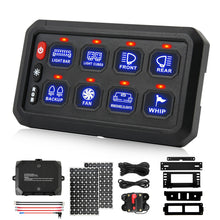 8 Gang Switch Panel LED Light Relay Circuit Control Box Car Boat Marine 12V 24V