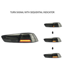 Smoked Black LED Tail Lights For 2008-2017 Mitsubishi Lancer CJ CF EVO X Sedan Rear Lamps