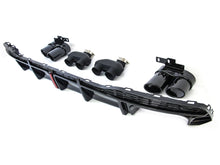 Gloss Black Rear Diffuser w/ Light + Exhaust Tips for Audi A7 C8 S-line S7 2019-2023