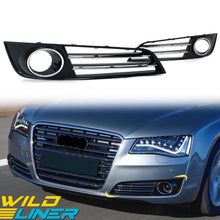 Left+Right Front Bumper Fog Light Grilles For Audi A8 D4 2011-2014