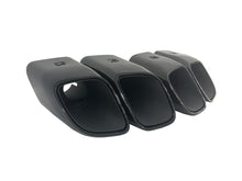 Square Exhaust Tips Brushed/Black for Porsche Macan Base 2.0 2014-2018