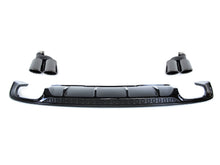 Gloss Black Rear Diffuser + Exhaust Tips for Audi A4 S-line Sedan B9 2017 2018 2019 di183