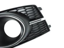 Pair Front Bumper Fog Light Grilles For Audi A6 S-Line / S6 2016-2018 Chrome/Black