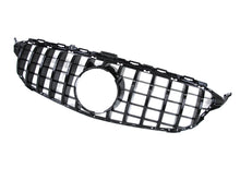 Gloss Black GT Front Grille For Mercedes-Benz W205/C205 Sedan & Coupe 2015–2018 (No Camera)