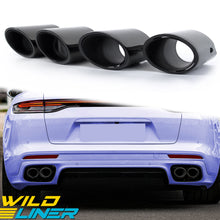 For 2017-2022 Porsche Panamera 4S Black Sport Exhaust Tips Tailpipe et165