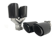 Universal Inlet 65mm Oval Carbon Exhaust Tips Replacement for Mercerdes Audi BMW