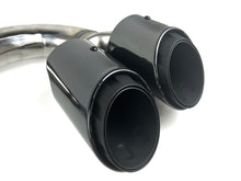 For 2019-2024 VW Touareg 3.0 Gloss Black Twin Round Exhaust Tips Muffler Tailpipe Replacement
