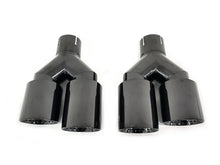 Univesal Dual Twin Black Exhaust Tips 65mm Inlet for BMW Audi Mercedes Models