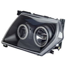 Black Headlight+Indicator For Nissan Patrol GU 1997-2007 Head Light Angel Eye LED