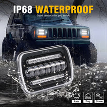 Pair 7x6" 5x7" inch LED Headlights Hi/Lo Beam w/DRL For Toyota Hilux 1983-2004