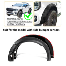 6pcs Matt Black Fender Flares Guard w/ Sensors Cutout for Ford Ranger PY NEW-GEN Wildtrak 2022-2025