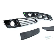 Black+Chrome Fog Light Grille Covers Left+Right Audi A8 D4 2011-2014