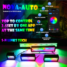 4pcs 4" RGB Chase LED Pods Work Light Bar Music APP Bluetooth Off Road UTV 4WD 12V