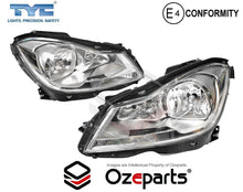 Pair LH+RH Head Light Lamp Halogen (Chrome) For Mercedes Benz C Class W204 LCI 2010-2014 Sedan / Wagon / Coupe