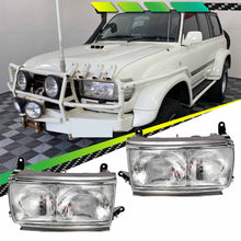 Pair LH+RH Head Light Front Lamp For Toyota Landcruiser J80 Sahara 1990~1994