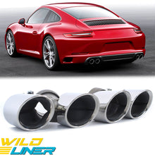 Chrome Sport Exhaust Tips Pipe for Porsche 911 Carrera 991.2 NON-PSE 2017 2018 2019