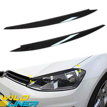 Gloss Black Headlight Eyelids Eyebrow Lid Trim Cover For VW GOLF MK7 2013-2020