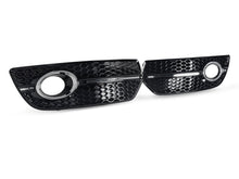 Black+Chrome Fog Light Grille Covers Left+Right Audi Q5 Non-S-Line 2009-2012
