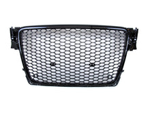 Badgeless RS4 Style Gloss Black Honeycomb Front Grille For Audi A4 S4 B8 2009–2012