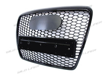 RS6 Style Honeycomb Front Grille Grill Glossy Black For Audi A6 C6 2004-2011 fg221
