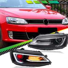 Pair LED Headlight Assemblies Demon Eyes Lens For VW Sagitar 2012–2017
