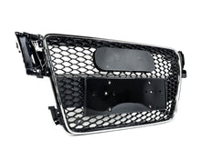 RS5 Style Honeycomb Front Grille Black + Chrome Frame For Audi A5 S5 B8 8T 2008–2012