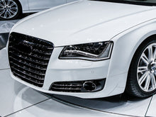 Black+Chrome Fog Light Grille Covers Left+Right Audi A8 D4 2011-2014