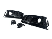 All Black Fog Light Grille Covers Left+Right Audi A4 B9 S-Line S4 2017-2019