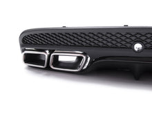 C63 Style All Black Rear Diffuser + Silver Exhaust Tips For Mercedes W205 Sedan C300 C43 AMG Bumper 2015-2021