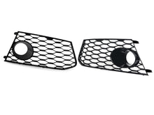 Pair Front Bumper Honeycomb Fog Light Grilles Audi RS6 2014-2018