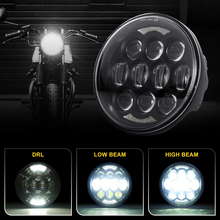 80W 5.75 inch Round LED Headlight with DRL for Harley Motorcycle FLSTSB FLSTSC later Dyna