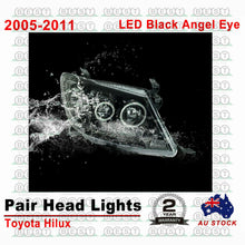 DRL LED Projector Angel Eye Headlights For Toyota Hilux 2005-2011