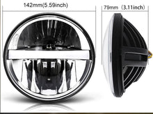 5-3/4” Round LED Headlight Hi/Lo Beam + Halo for Harley, Honda, Yamaha, Indian, Bobber